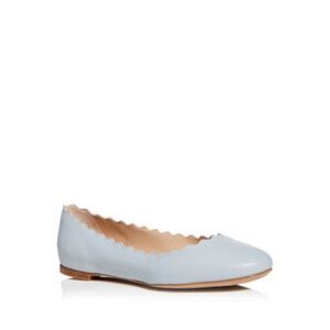 CHICK DENIM Womens Light Blue Lauren Round Toe Slip On Leather Ballet Flats 38